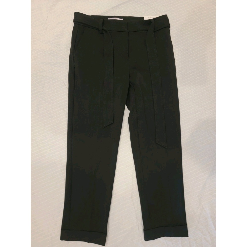 LOFT The Devin Slim Ankle Pants Women's 4P Petite Black Belted High Rise NWT